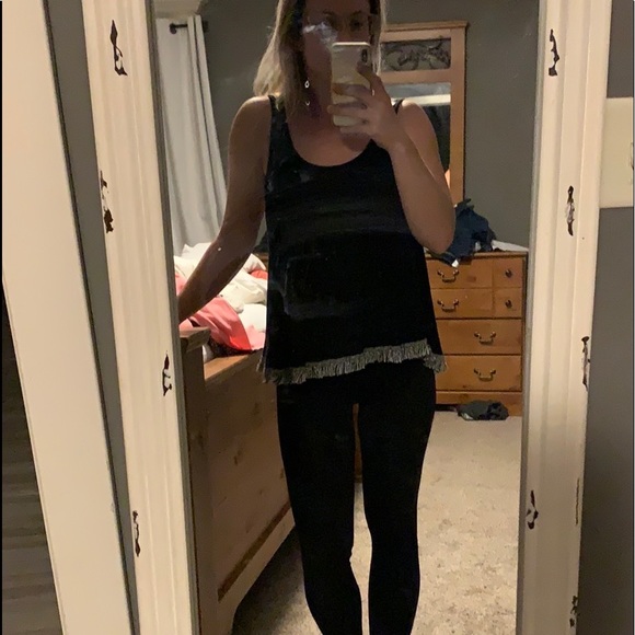 Francesca’s black knit tank with fringe - Picture 3 of 3